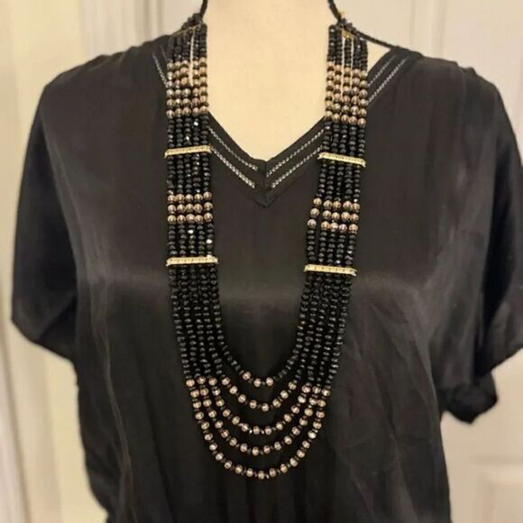 PAKISTANI INDIAN GORGEOUS‎ SPARKLY BRIDAL FORMAL LONG LAYERED NECKLACE MALA - Picture 4 of 9